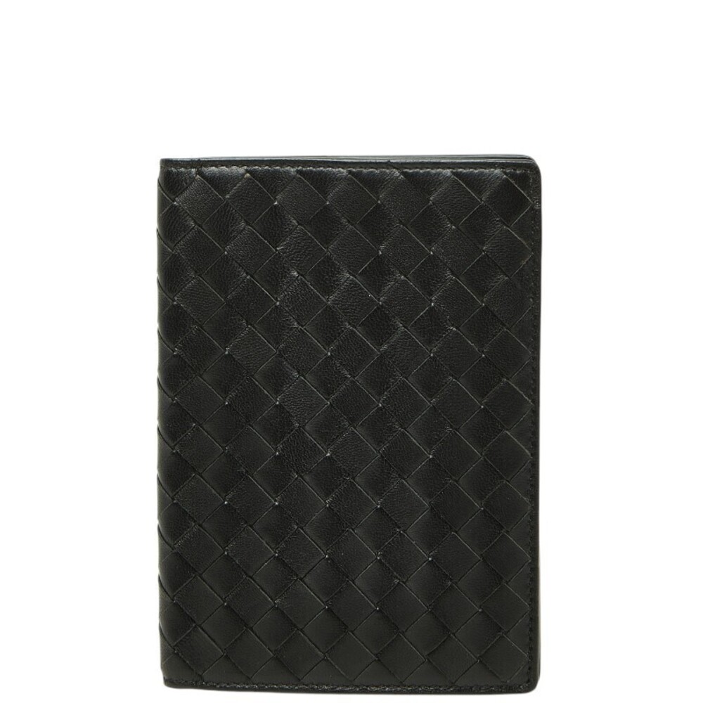 Bottega Veneta Intrecciato Passport Case Black Leather Bottega Veneta